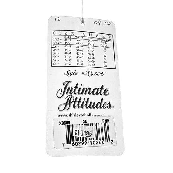 Pink Satin Lace-Up Corset Bustier • L • NWT • Intimate Attitudes - Picture 6 of 8